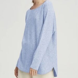 2 Ply Cashmere Light Blue Women's Sweater Large